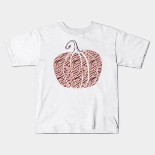 Tiger Print Pumpkin Design Kids T-Shirt